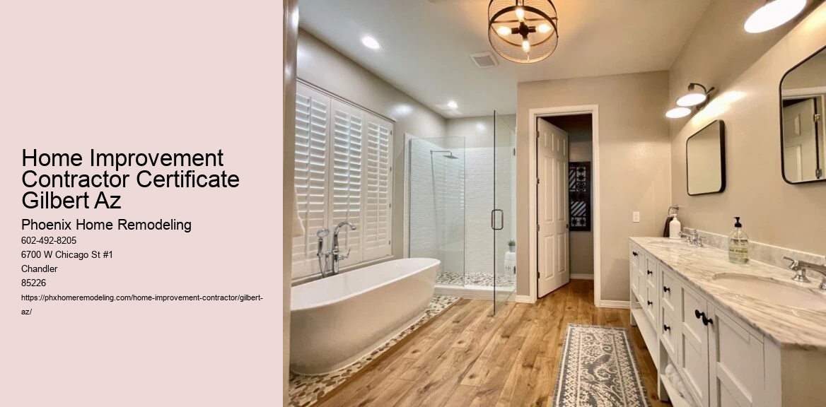 Home Improvement Contractor Certificate Gilbert Az