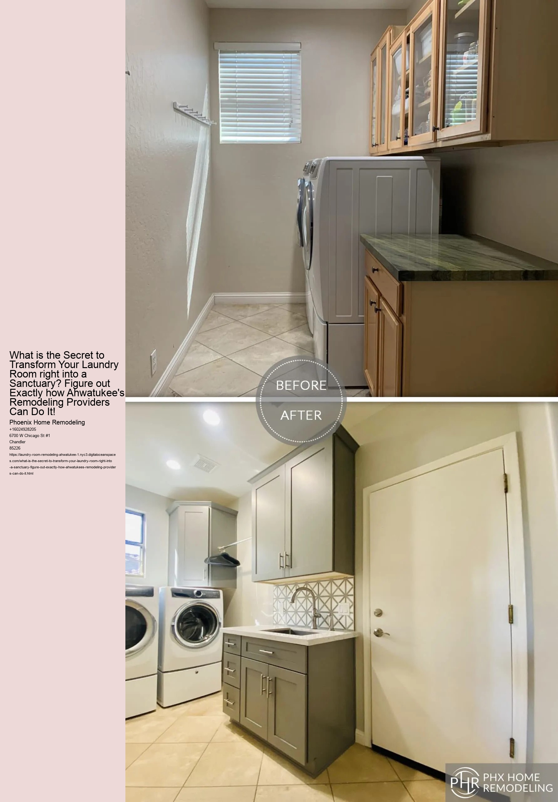 What is the Secret to Transform Your Laundry Room right into a Sanctuary? Figure out Exactly how Ahwatukee's Remodeling Providers Can Do It!