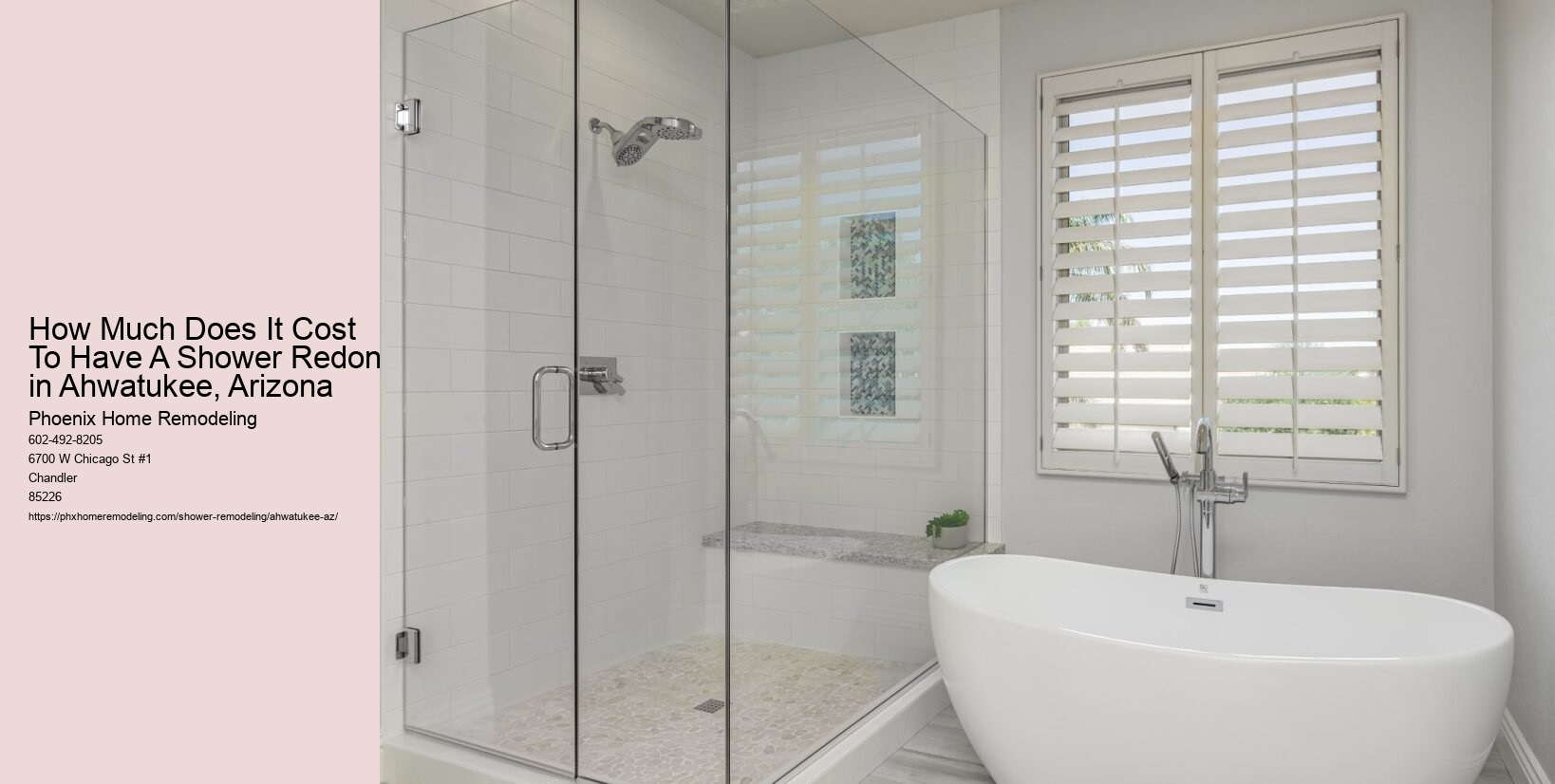 How Much Does It Cost To Have A Shower Redone in Ahwatukee, Arizona