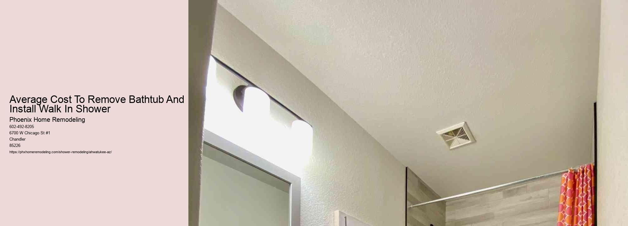 Average Cost To Remove Bathtub And Install Walk In Shower