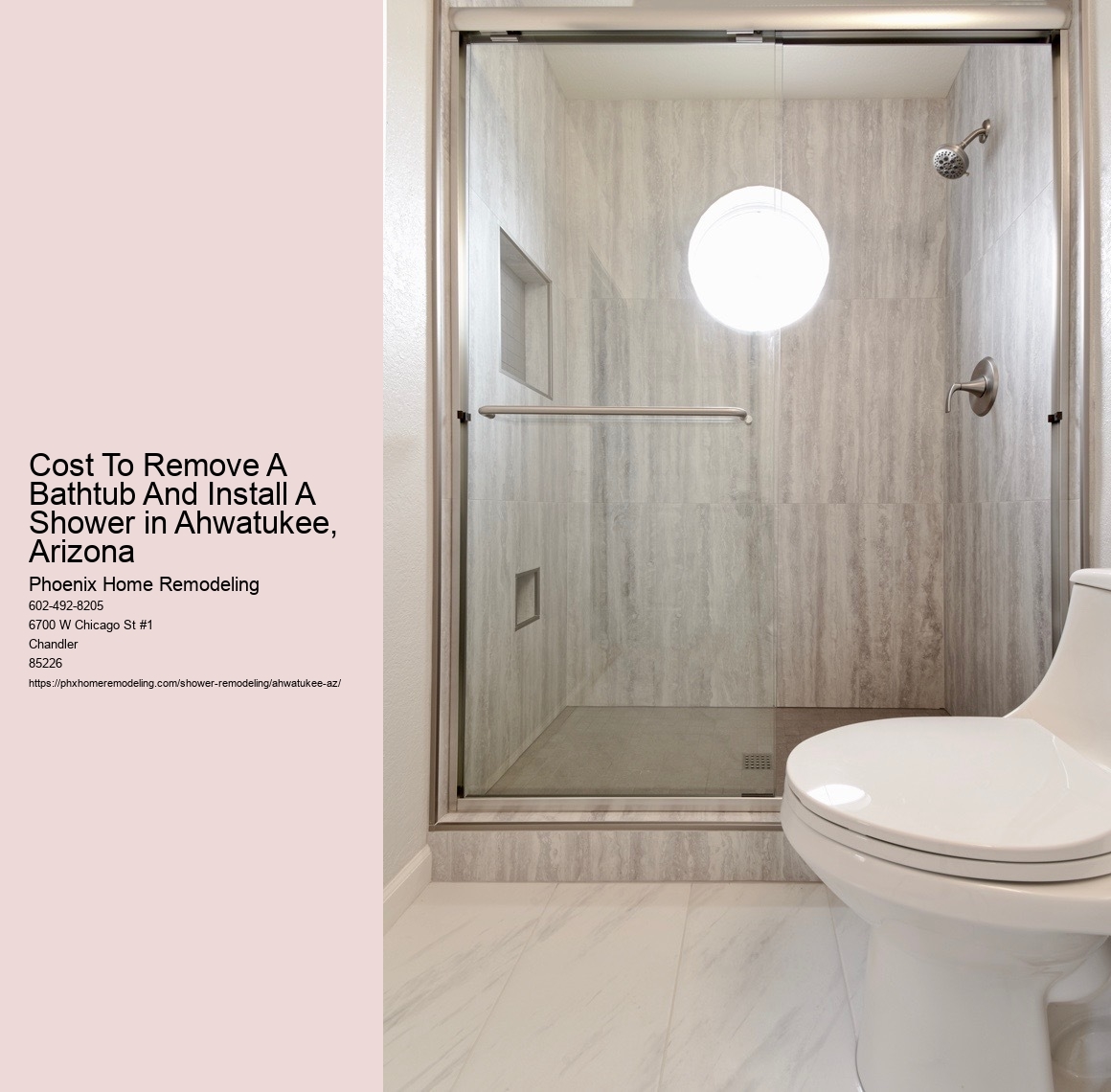 Cost To Remove A Bathtub And Install A Shower in Ahwatukee, Arizona