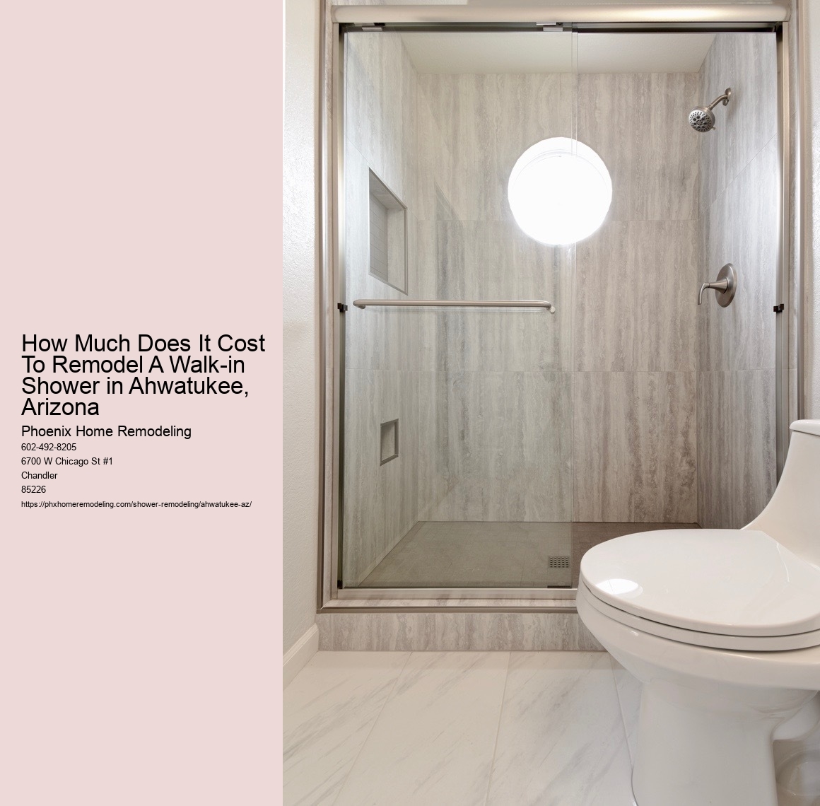 How Much Does It Cost To Remodel A Walk-in Shower in Ahwatukee, Arizona